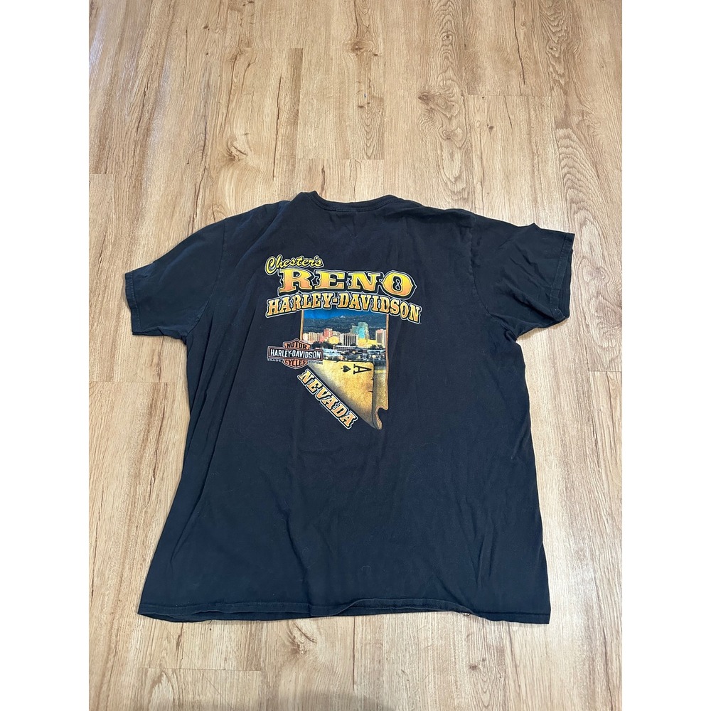 Harley-Davidson Chester's Reno Nevada Black Graphic T-Shirt Men's 2XL Motorcycle